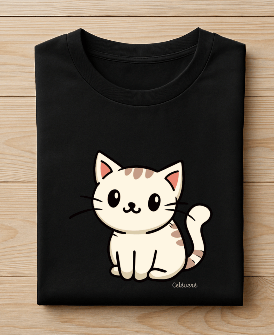 Celéveré Cute Cat Premium Cotton T-Shirt