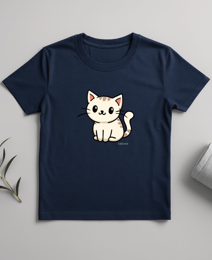 Celéveré Cute Cat Premium Cotton T-Shirt