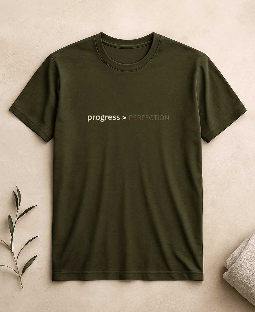 Celéveré Signature Series : Progress Olive Green Crew T-Shirt