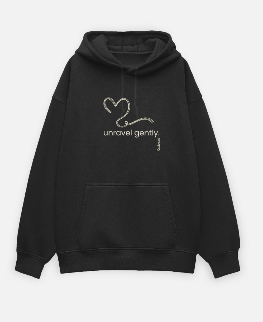 Celéveré Signature Series : UNRAVEL GENTLY premium Unisex OVERSIZED HOODIE